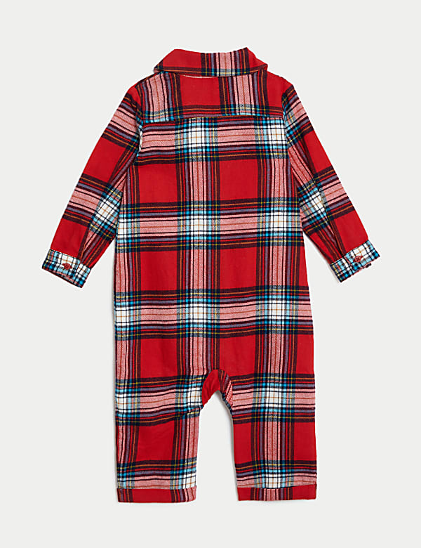 Pure Cotton Checked Christmas Romper