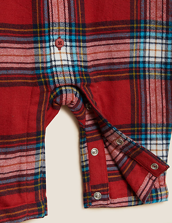 Pure Cotton Checked Christmas Romper