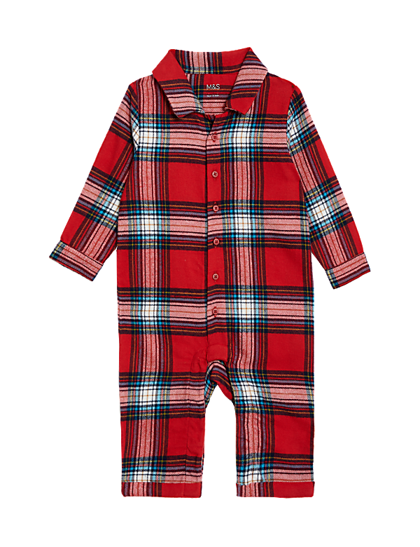 Pure Cotton Checked Christmas Romper