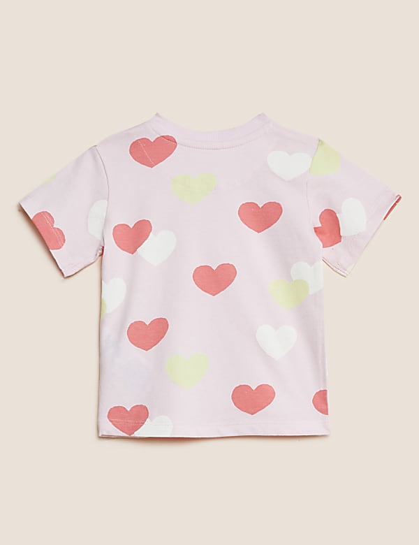 Pure Cotton Heart Print T-Shirt (0-3 Yrs)