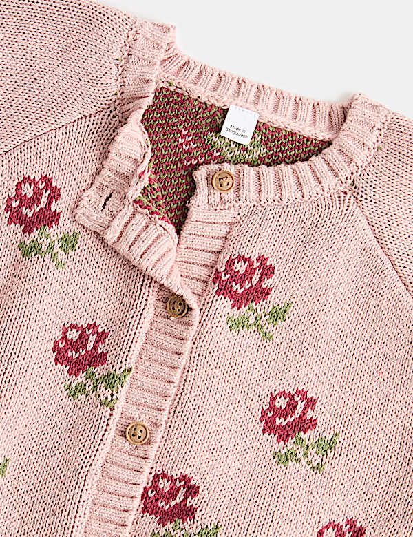 Cotton Rich Flower Cardigan (0-5 Yrs)