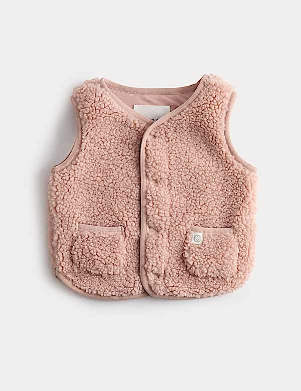 Borg Snap-Button Gilet (0-3 Yrs) - NL
