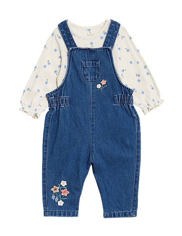 2pc Pure Cotton Floral Outfit (0-3 Yrs)