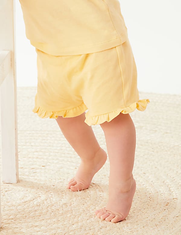 Pure Cotton Frill Shorts (0-3 Yrs)
