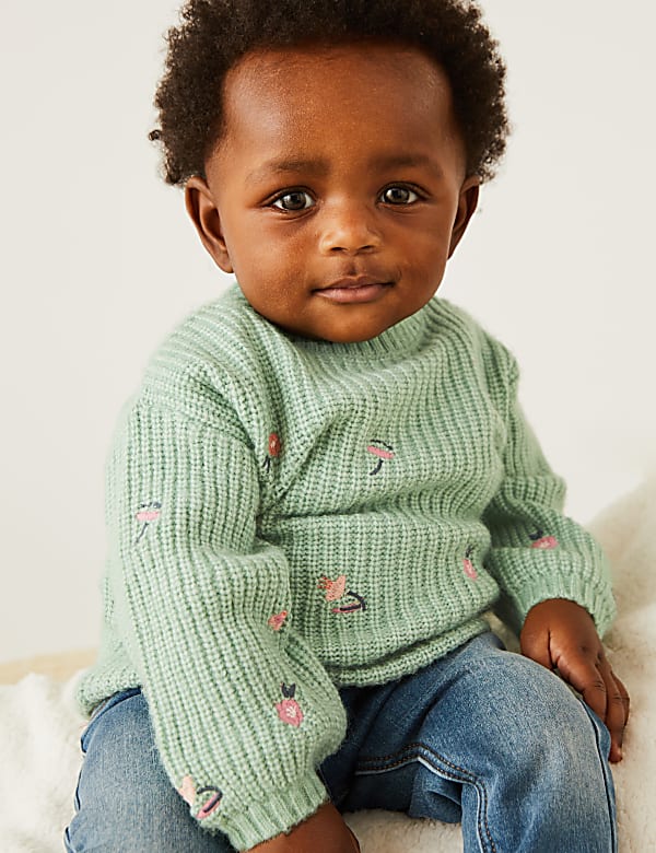 Knitted Floral Jumper