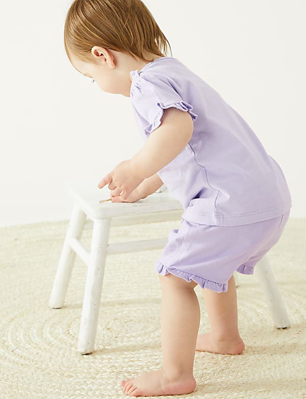 Pure Cotton Frill Shorts (0-3 Yrs)