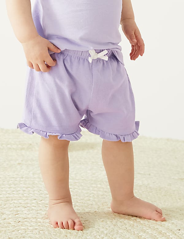 Pure Cotton Frill Shorts (0-3 Yrs)
