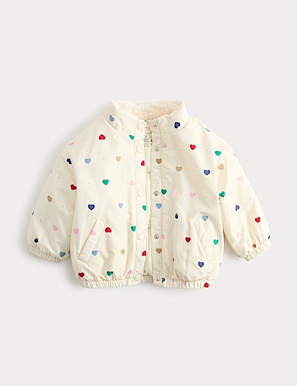 Lightweight Heart Print Padded Jacket (0-5 Yrs) - LU