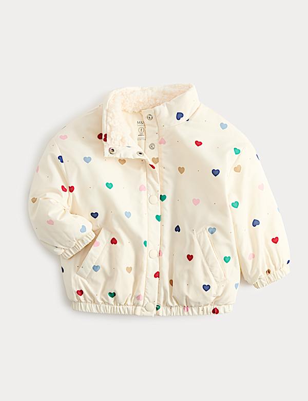 Lightweight Heart Print Padded Jacket (0-5 Yrs)