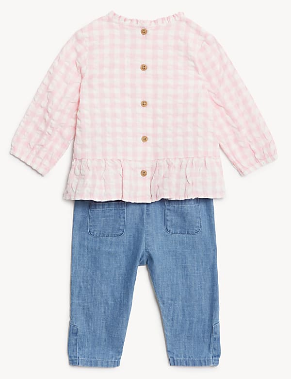 2pk Pure Cotton Checked Outfit