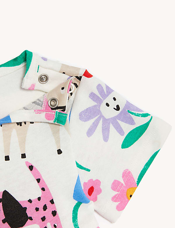 Pure Cotton Animal & Floral Print Dress