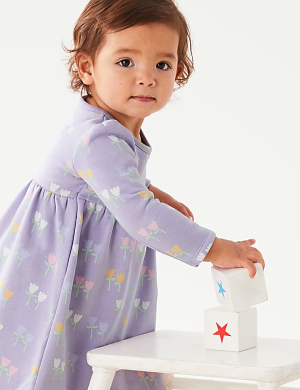 Cotton Rich Tulip Print Dress