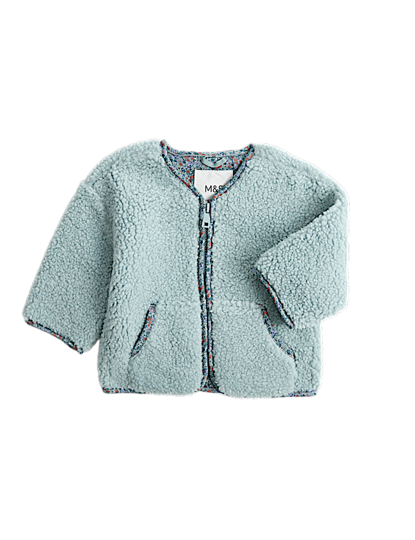 Borg Floral Trim Jacket (0-5 Yrs)