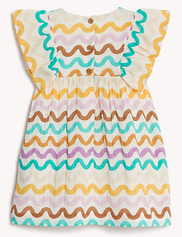 Pure Cotton Printed Frill Dress (0-3 Yrs)