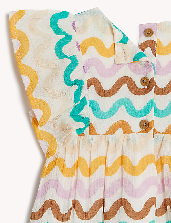 Pure Cotton Printed Frill Dress (0-3 Yrs)