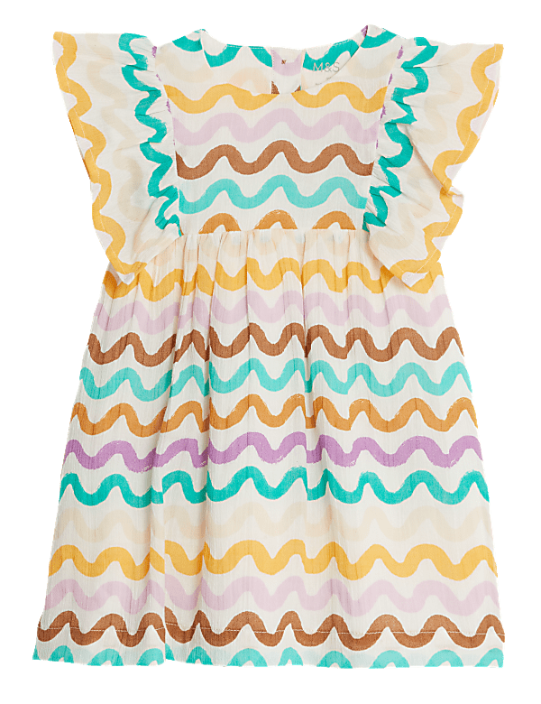 Pure Cotton Printed Frill Dress (0-3 Yrs)