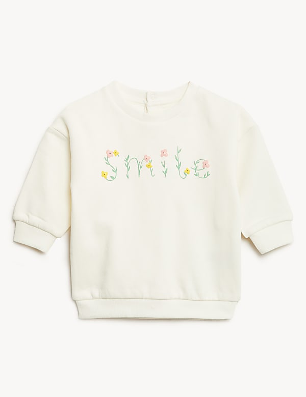 Cotton Rich Smile Slogan Sweater