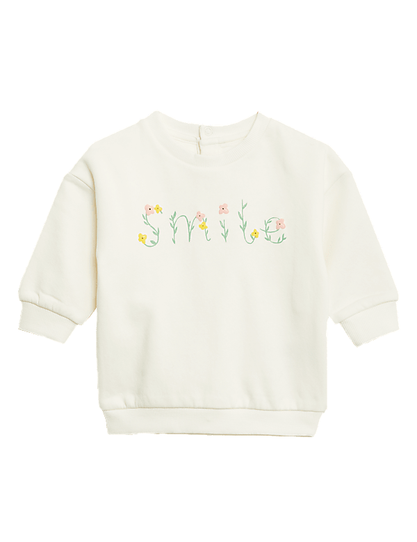 Cotton Rich Smile Slogan Sweater