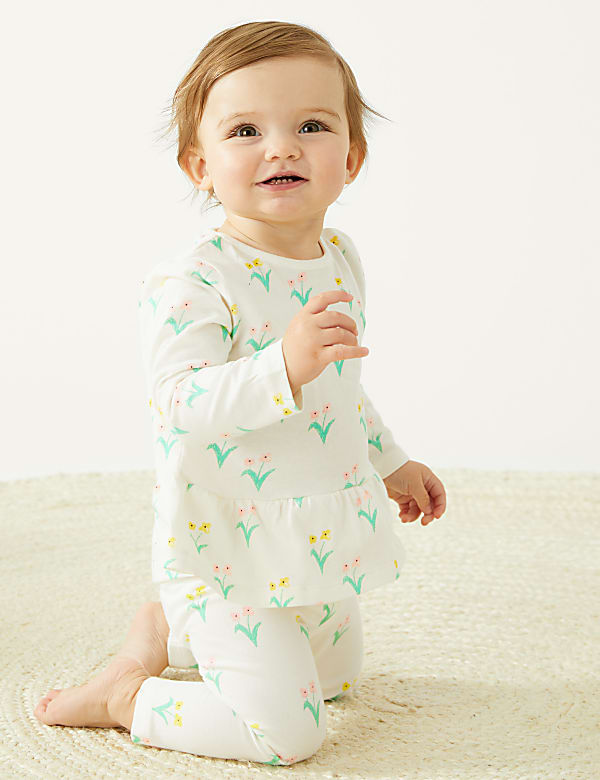 Pure Cotton Floral Top (0-3 Yrs)