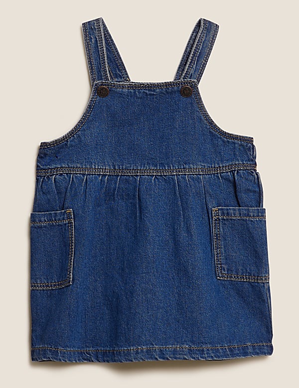 Cotton Denim Pinny Dress & Bodysuit Outfit (0-3 Yrs)