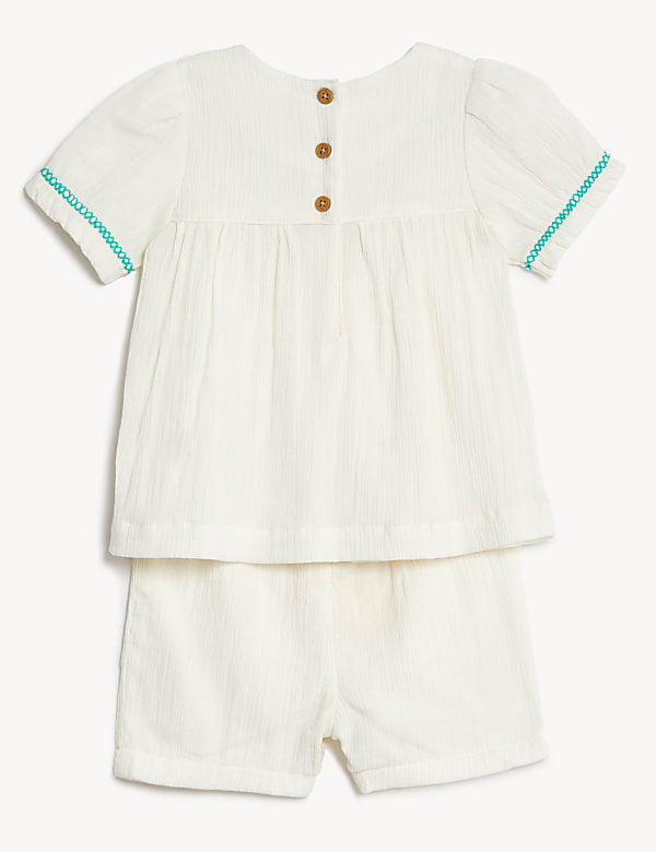 2pc Pure Cotton Embroidered Outfit (0-3 Yrs)