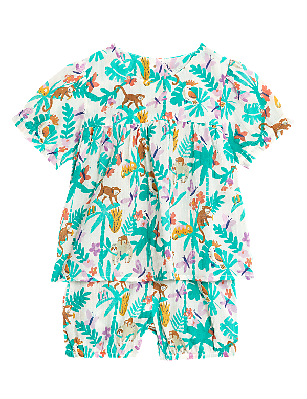 2pc Pure Cotton Jungle Print Outfit (0-3 Yrs)