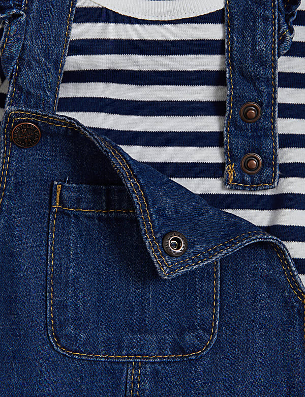 2pc Pure Cotton Denim Dungaree Outfit