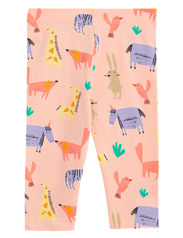 Cotton Rich Animal Print Leggings