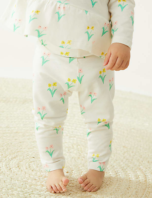 Cotton Rich Floral Leggings