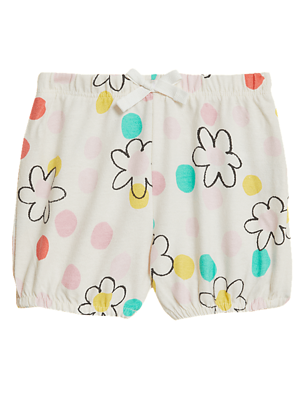 Pure Cotton Floral Shorts (0-3 Yrs)