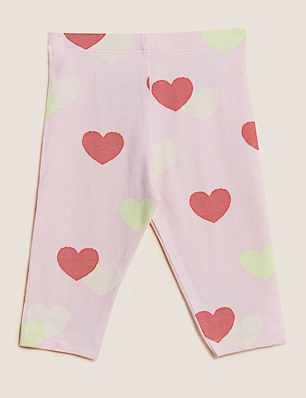 Cotton Rich Heart Print Leggings (0-3 Yrs)