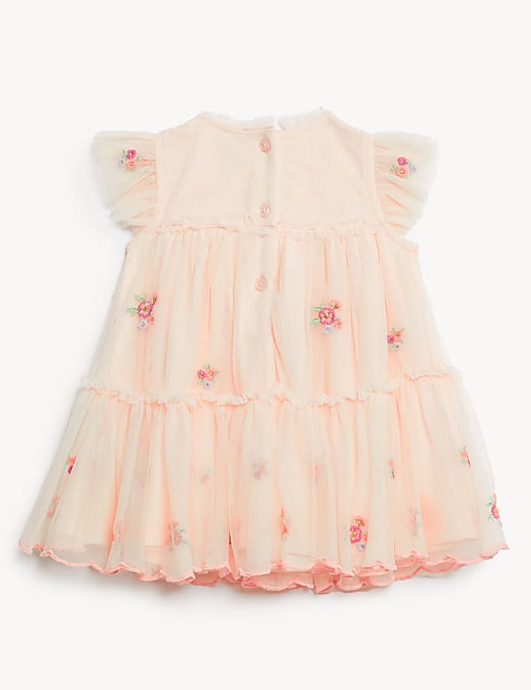 Tulle Floral Embroidered Dress
