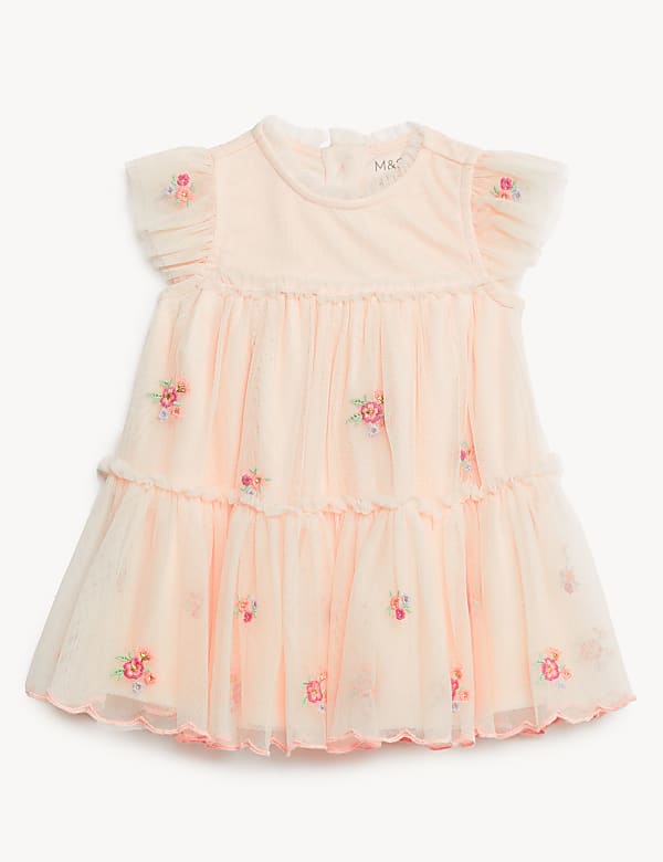 Tulle Floral Embroidered Dress