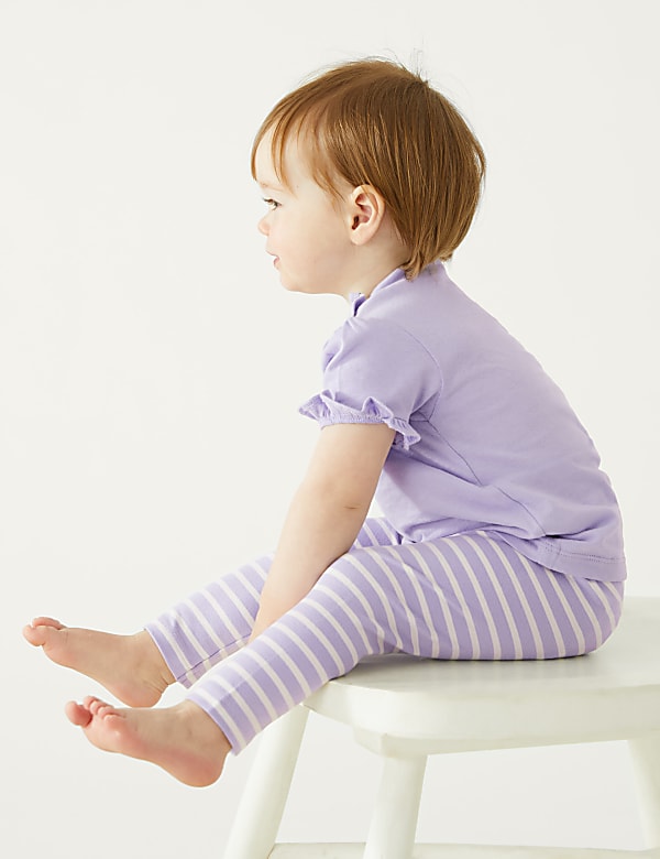 Cotton Rich Striped Leggings