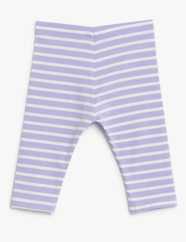 Cotton Rich Striped Leggings