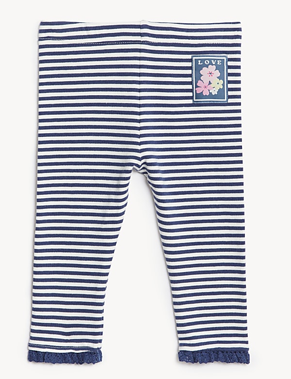 3pk Cotton Rich Patterned Leggings