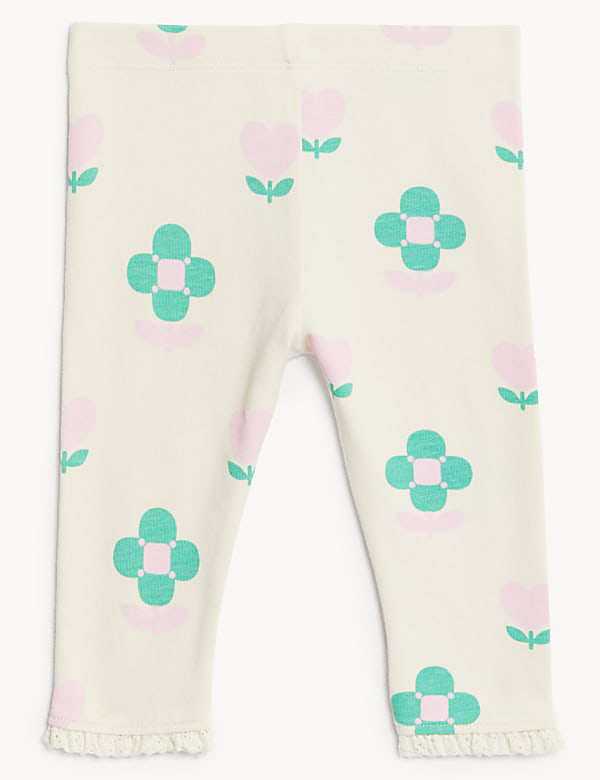 3pk Cotton Rich Patterned Leggings