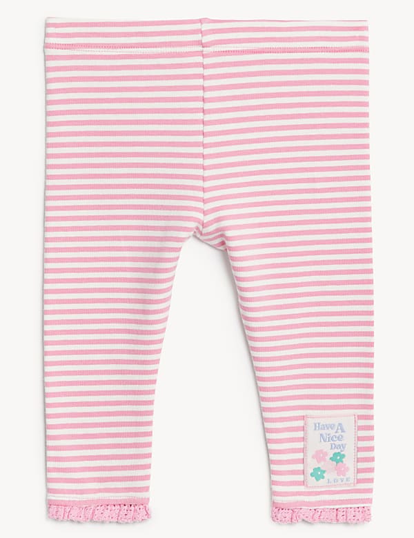 3pk Cotton Rich Patterned Leggings