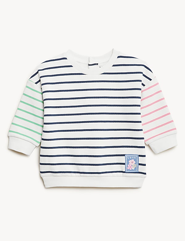 Cotton Rich Striped Sweater
