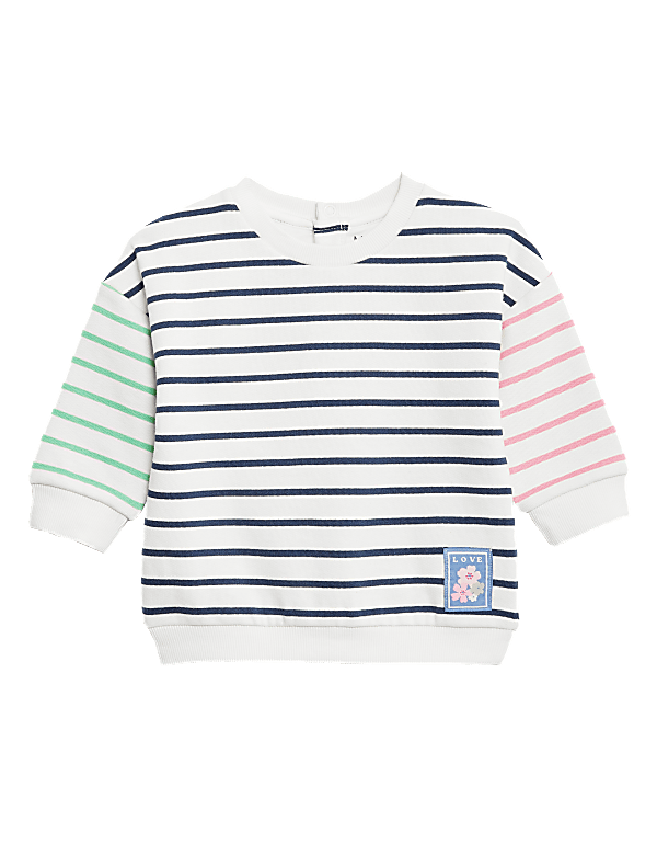 Cotton Rich Striped Sweater