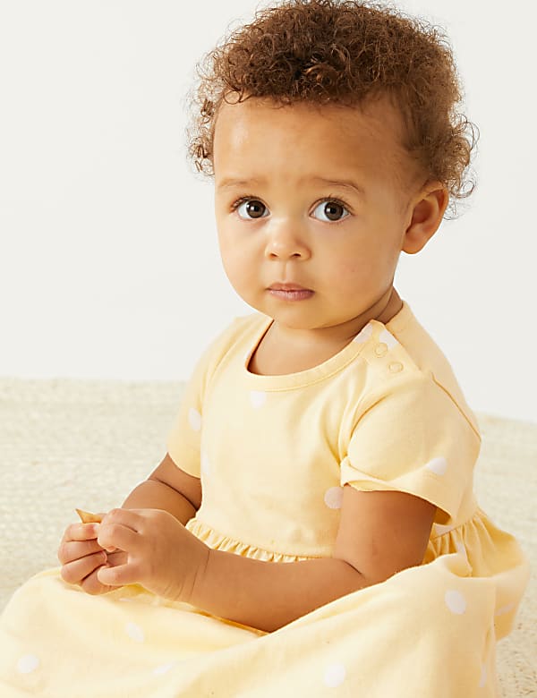 Pure Cotton Spotted Dress