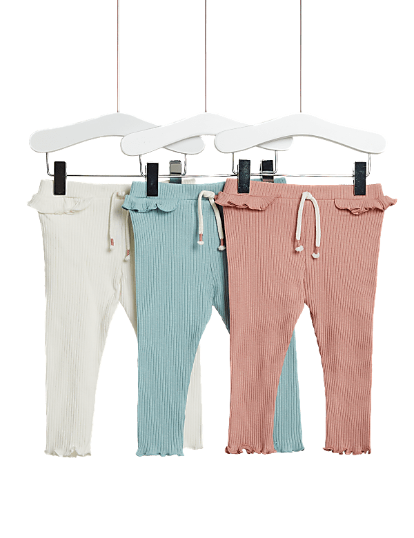 3pk Pure Cotton Leggings (0-3 Yrs)