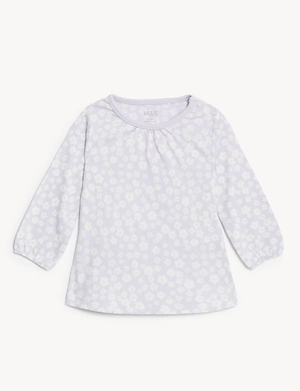 3pk Pure Cotton Patterned Tops