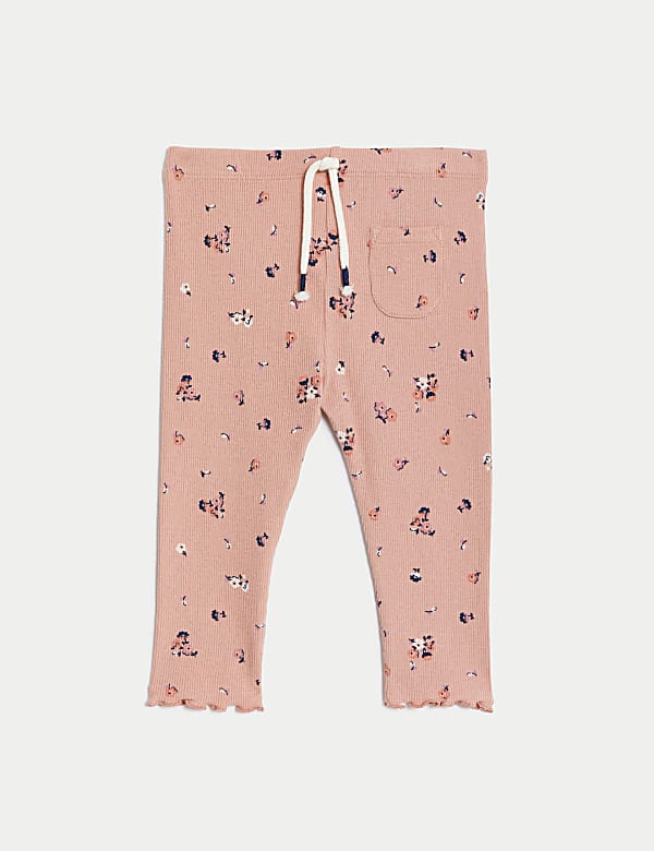 3pk Cotton Rich Floral Leggings (0-3 Yrs)