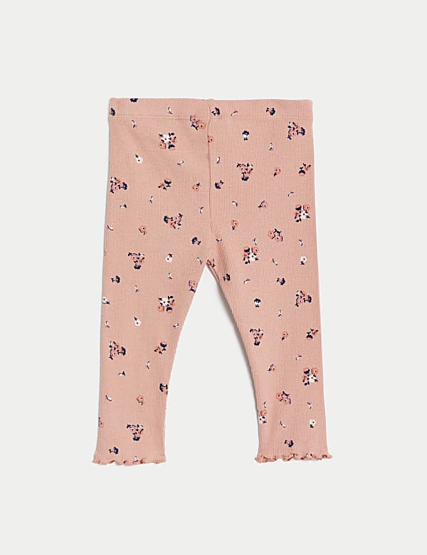 3pk Cotton Rich Floral Leggings (0-3 Yrs)