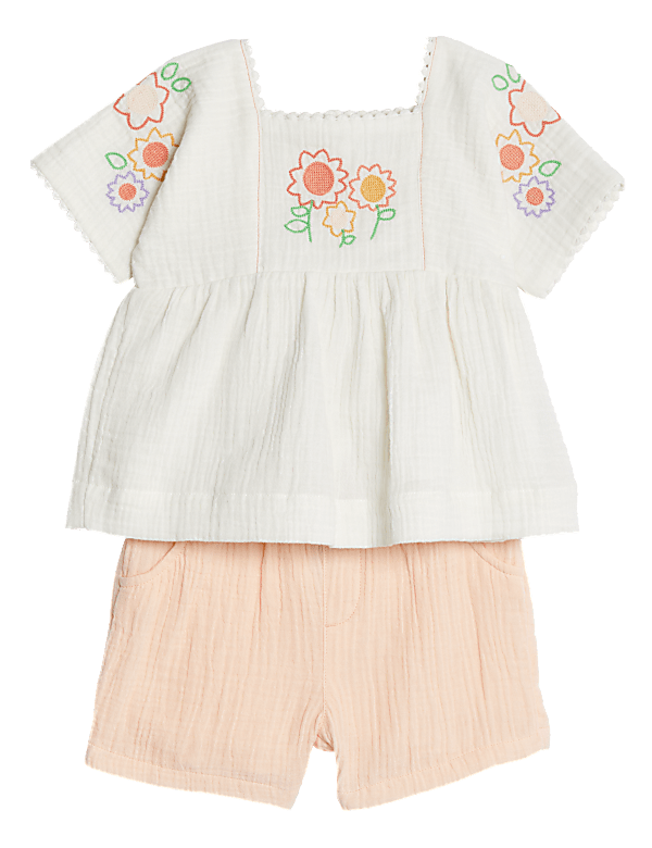 2pc Pure Cotton Floral Outfit