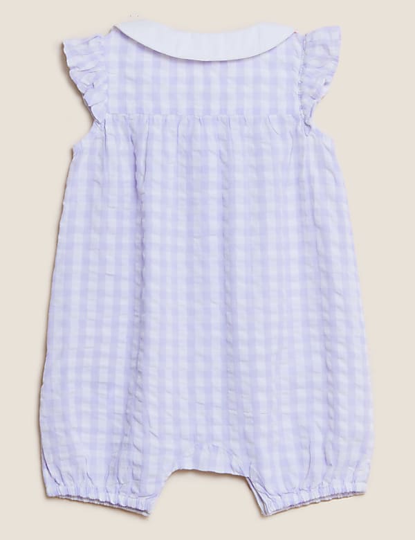 Pure Cotton Gingham Romper (0 - 3 Yrs)