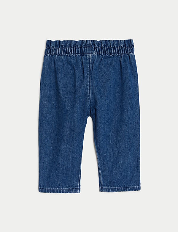 Pure Cotton Floral Jeans (0-3 Yrs)