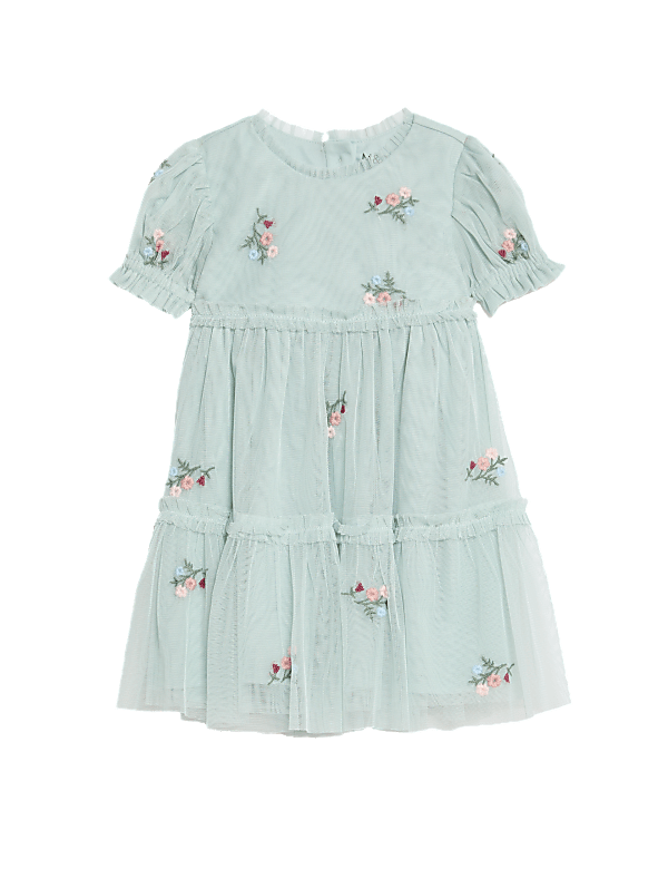 Floral Embroidered Tulle Dress (0-36 Mths)