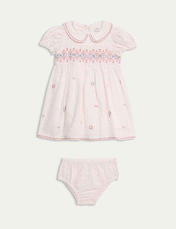 2pc Pure Cotton Embroidered Outfit (0-6 Yrs) - NO